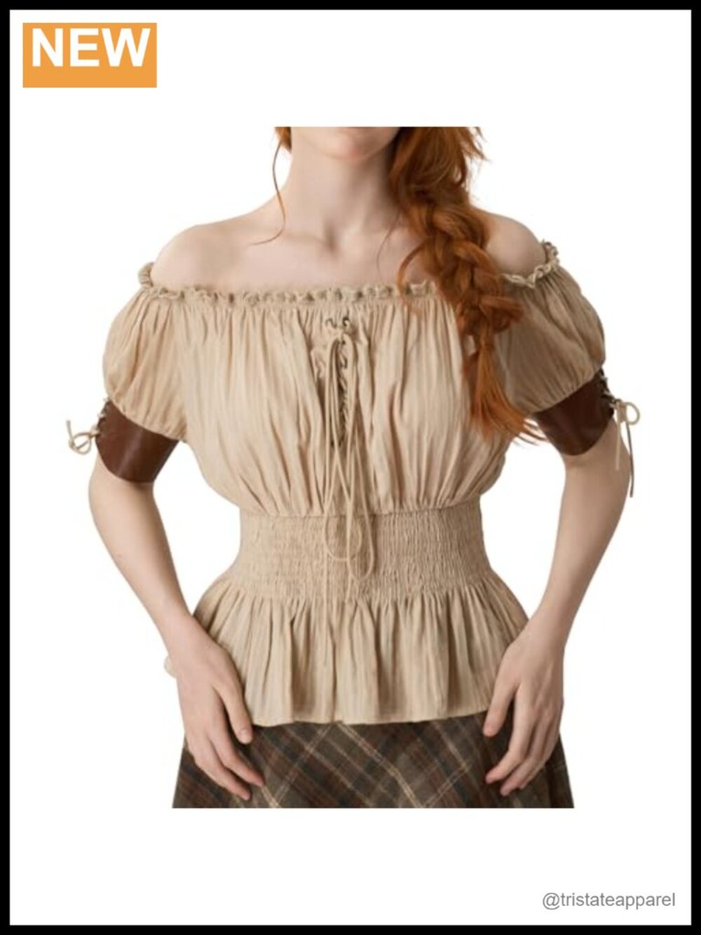 Renaissance Off Shoulder Peasant Blouse, Victorian Pirate Short Sleeve Cotton